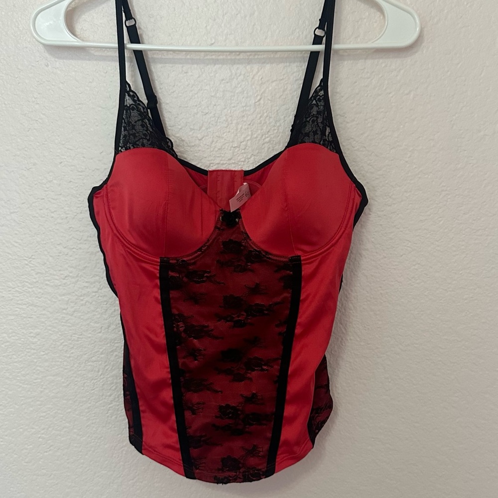 Victoria’s Secret Red and Black Corset Top